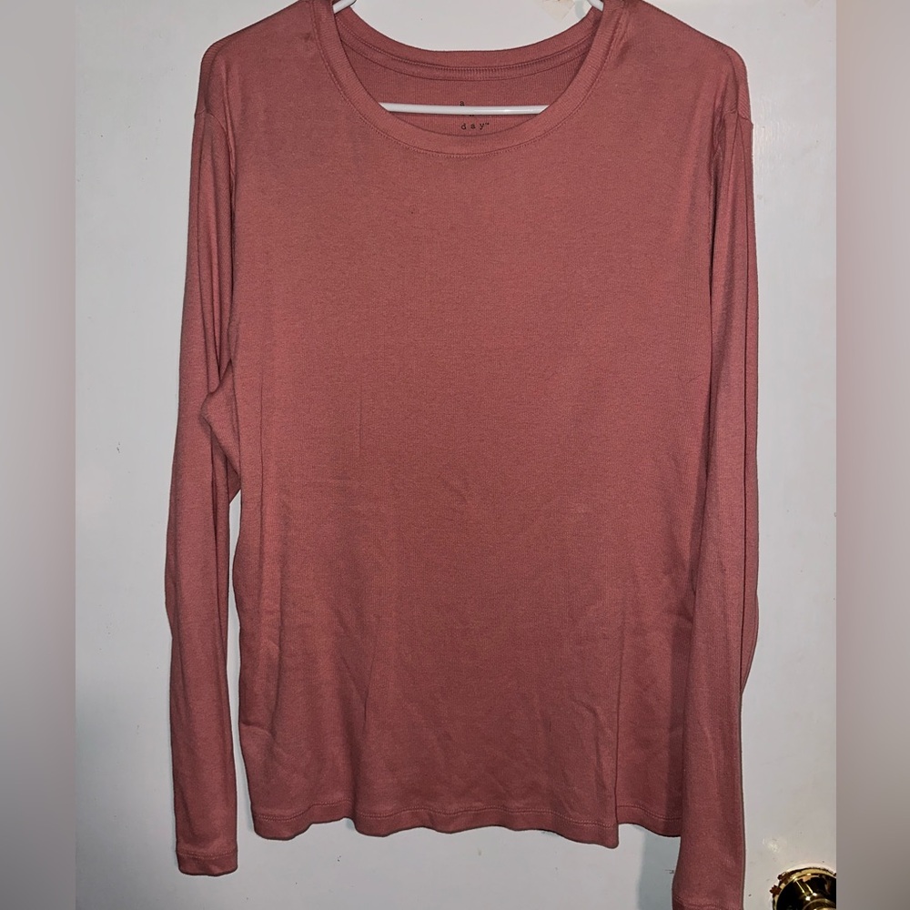A New‎ Day Pink Ribbed Long Sleeve Top